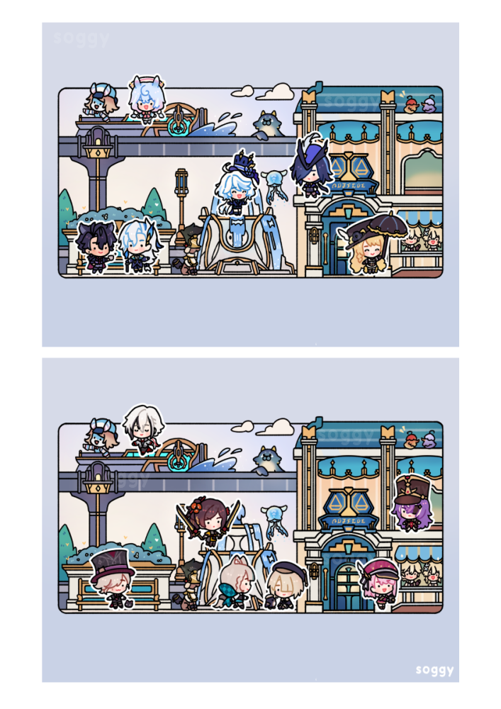 Genshin Fontaine Scenic Lenticular Mini Print