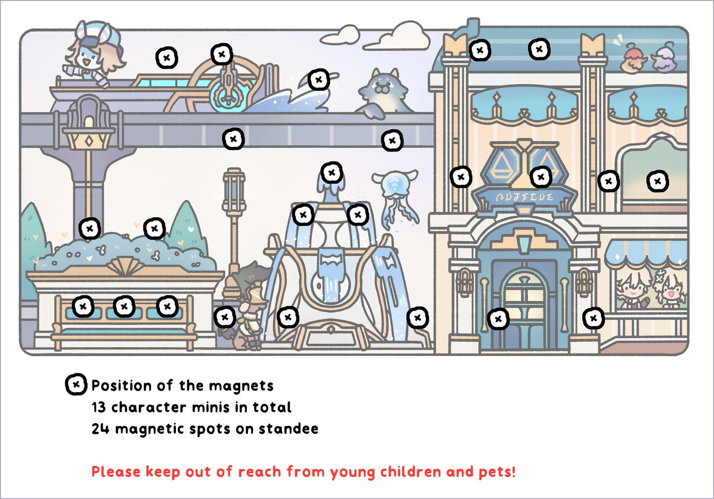 Genshin Fontaine Magnetic Scenic Standee