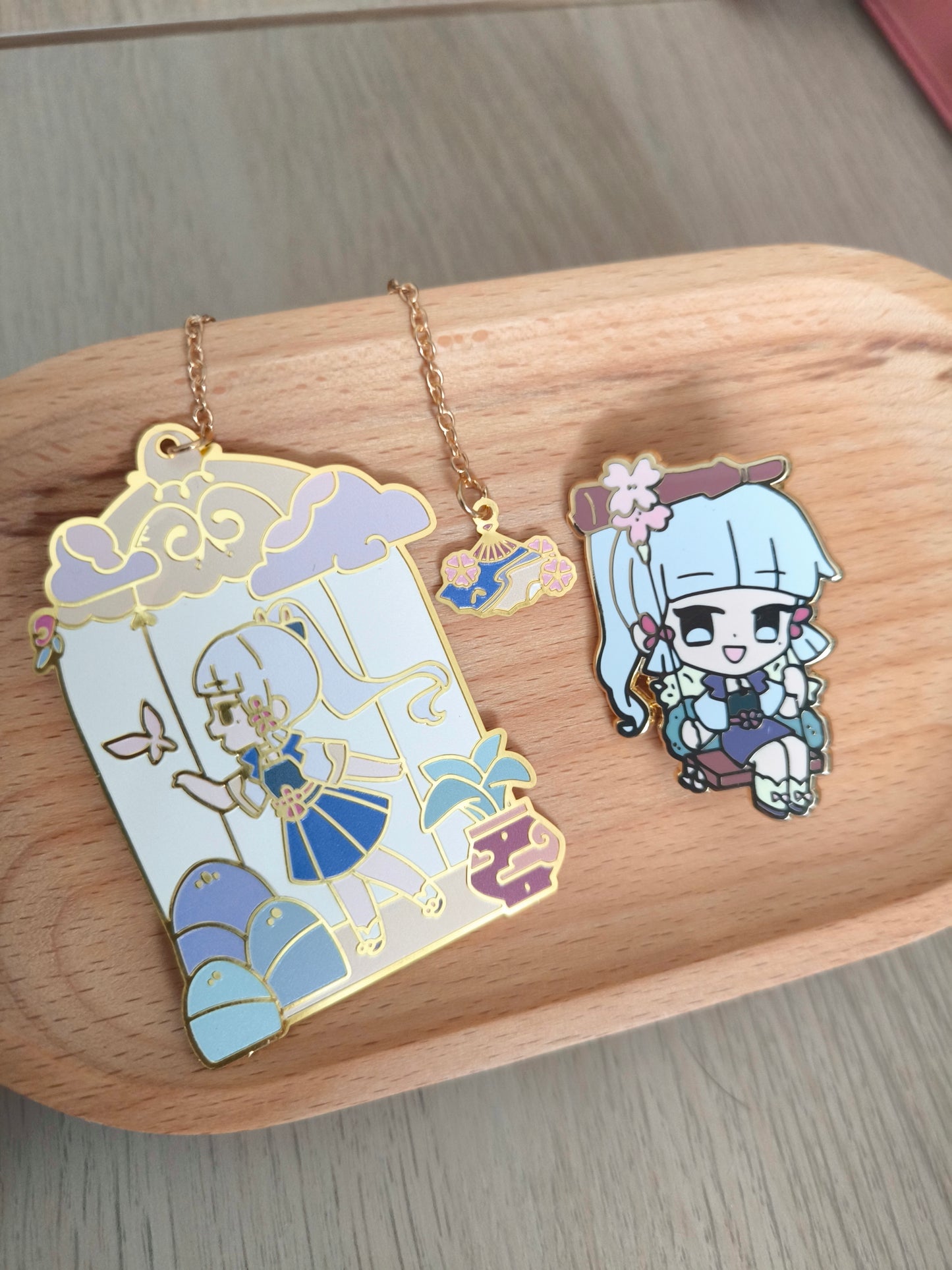 Genshin Ayaka Enamel Pin and Bookmark