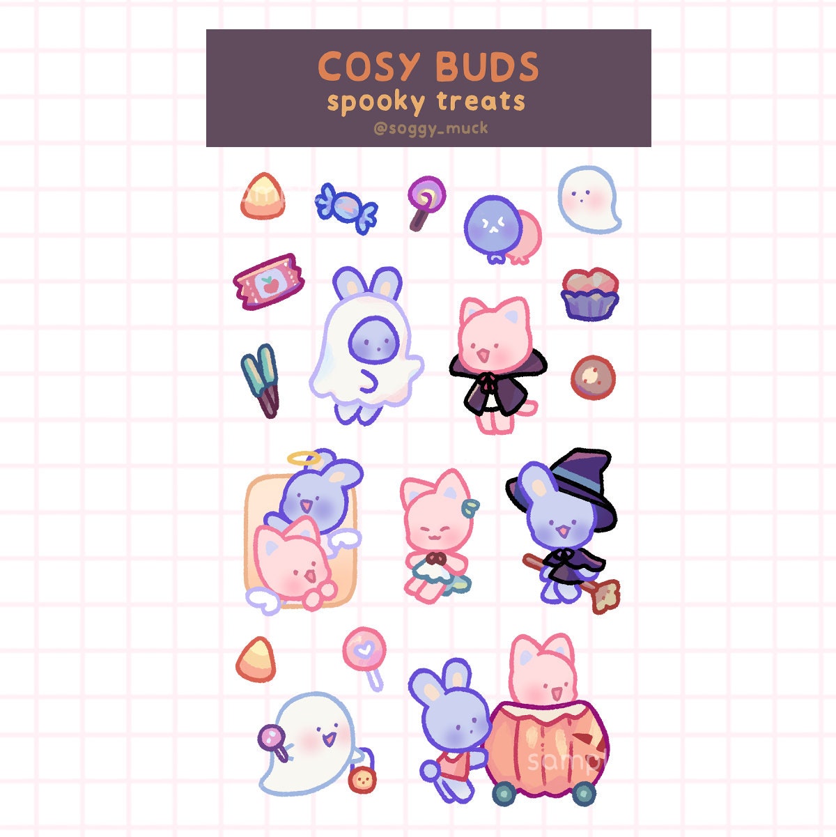 Cosy Buds Halloween Sticker Sheet