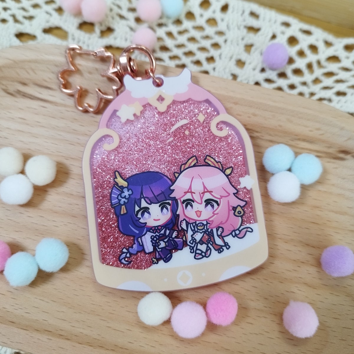 Genshin Raiden & Yae Glitter Charm