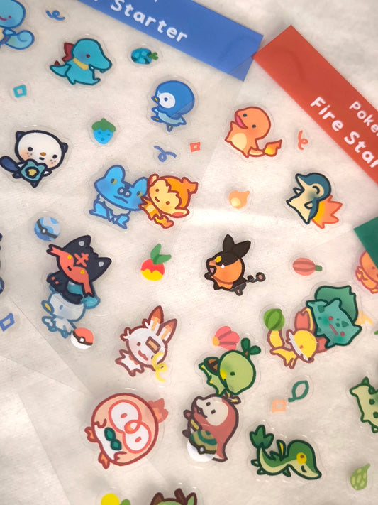 Pokemon Sticker Sheet - Unofficial Fanmerch